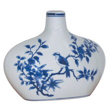 Load image into Gallery viewer, Zhi Que Porcelain Stem Vase – Blue & White Bird Blossom Design – 28cm – Ashmolean Collection