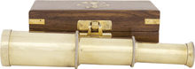 Load image into Gallery viewer, Brass Telescope with Anchor-Detail Wooden Box – Nautical Maritime Gift