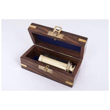 Load image into Gallery viewer, Brass Telescope with Anchor-Detail Wooden Box – Nautical Maritime Gift