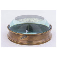 Load image into Gallery viewer, Brass Compass with Magnifying Glass – 7.5cm Paperweight Compass