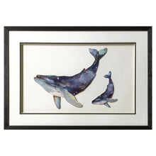 Load image into Gallery viewer, Framed 3D Whale & Calf Collage – Handcrafted Statement Wall Art (65x45cm)