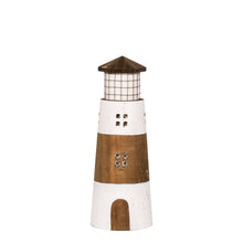 Load image into Gallery viewer, Driftwood Lighthouse Ornament – 26cm | Nautical Coastal Decor