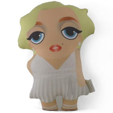 Load image into Gallery viewer, Marilyn Monroe Illustrated Cushion – Soft Cotton Plush – Handmade in Spain 28cm