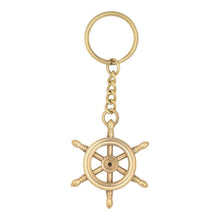 Load image into Gallery viewer, golden ship's rudder keyring