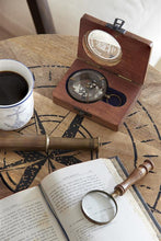 Load image into Gallery viewer, Royal Navy 1917 Replica Brass Compass in Wooden Box – Nautical Gift