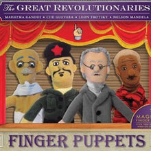 Load image into Gallery viewer, Revolutionaries Finger Puppet & Magnet Set – Mandela, Gandhi, Che, Trotsky | 4-Piece Set