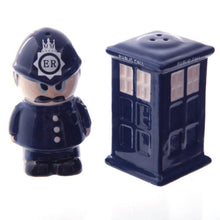 Load image into Gallery viewer, Ceramic Policeman & Police Box Salt and Pepper Set