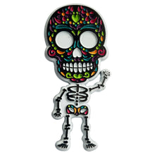 Load image into Gallery viewer, Mexican Skeleton Metal Pin Badge – Day of the Dead Calavera Design | Imported Collectible