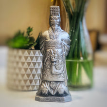 Load image into Gallery viewer, Emperor Terracotta Warrior Figurine – Xi’an Silver Finish – 22cm Clay Sculpture