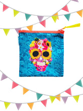 Load image into Gallery viewer, Mexican Skull with Flowers Coin Purse – Handmade by Wajiro Dream