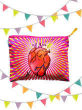 Load image into Gallery viewer, Product: Mexican Heart with Arrow Zip Makeup Bag – Handmade by Wajiro Dream