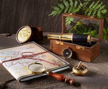 Load image into Gallery viewer, Nautical Box with Mini Telescope, Compass & Magnifying Glass – Fair Trade