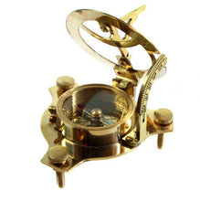 Load image into Gallery viewer, Explorer Sundial & Compass in Brass – Maritime Navigation Replica | Fair Trade Gift