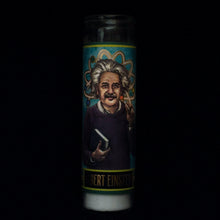 Load image into Gallery viewer, Albert Einstein Glass Candle lighted