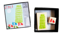 Load image into Gallery viewer, Italy Rubber Stamp Set – Leaning Tower of Pisa & Vespa – Made in USA