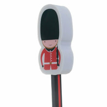 Load image into Gallery viewer, Set of 4 Novelty London Design Pencil & Eraser Set – Big Ben, Bus, Guard & Phone Box