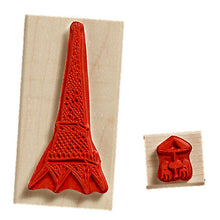 Load image into Gallery viewer, Paris Stamp Set – Eiffel Tower & Café Rubber Stamps in Gift Box – Made in USA