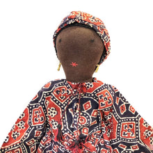 Load image into Gallery viewer, african lady doll handmade with head bandana and earrings head picture
