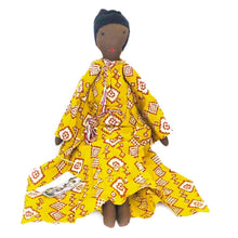 Load image into Gallery viewer, African Lady Rag Doll in Yellow Dress – Handmade 47cm Fair Trade Decor