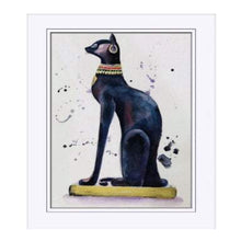 Load image into Gallery viewer, Egyptian Bastet Goddess Art Print – A4 Poster with Mount
