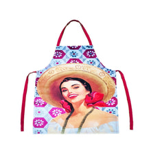 Load image into Gallery viewer, Mexican Beauty Apron – MexiPop Art by Wajiro Dream – Handmade in Mexico – 50x72 cm