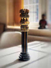 Load image into Gallery viewer, Handmade Wooden Ashoka Pillar – National Symbol of India (30cm)