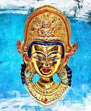 Load image into Gallery viewer, Golden Tibetan Buddha Wall Decor – 19cm Handcrafted Metal Art