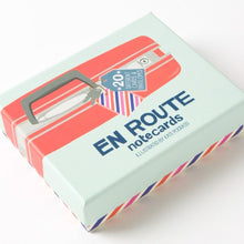 Load image into Gallery viewer, En Route Notecard Set – 4 Boxes of Illustrated Travel Cards by Kate Pocrass