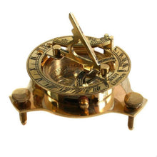 Load image into Gallery viewer, Explorer Sundial & Compass in Brass – Maritime Navigation Replica | Fair Trade Gift