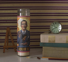 Load image into Gallery viewer, Salvador Dalí Secular Saint Candle – Glass Votive | The Unemployed Philosophers Guild