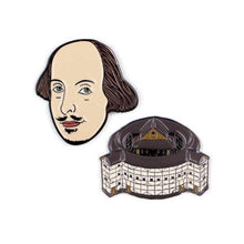 Load image into Gallery viewer, William Shakespeare & The Globe Enamel Pin Set – The Unemployed Philosophers Guild