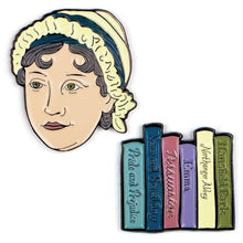 Load image into Gallery viewer, Jane Austen Enamel Pins – Literary Gift Set by The Unemployed Philosophers Guild