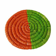 Load image into Gallery viewer, Set of 9 Handmade Multicolour Raffia Coasters – Eco Fair Trade Gift from Madagascar (9cm Ø)