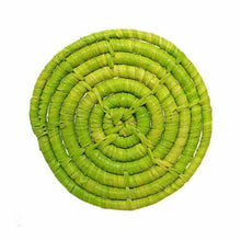 Load image into Gallery viewer, Set of 9 Handmade Multicolour Raffia Coasters – Eco Fair Trade Gift from Madagascar (9cm Ø)