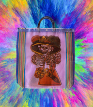 Load image into Gallery viewer, Mexican Catrina Mesh Bag – Handmade Market/Beach Tote (48x45cm)