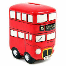 Load image into Gallery viewer, Route Master London Bus Ceramic Money Box | Red British Souvenir Piggy Bank | Unique Globe Curiosities Gift Shop