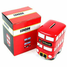 Load image into Gallery viewer, Route Master London Bus Ceramic Money Box | Red British Souvenir Piggy Bank | Unique Globe Curiosities Gift Shop
