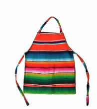 Load image into Gallery viewer, Mexican Handmade Serape Kids Apron – Colourful Unisex Cooking Baking Craft