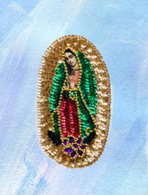 Load image into Gallery viewer, Sewing Patch Virgen de Guadalupe 15cm – Handmade Mexican Sequin Embroidery Catholic Religious Icon
