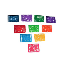 Load image into Gallery viewer, Mexican Papel Picado Garland Plastic Handmade 10 Sheets 24x17cm Fiesta