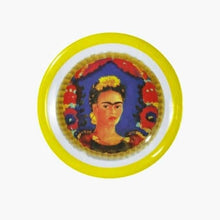 Load image into Gallery viewer, Set of 2 Frida Kahlo “The Frame” Melamine Plates – Yellow Border 23cm