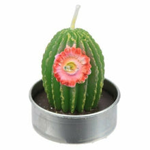 Load image into Gallery viewer, Set of 6 Spiky Cactus with Flower Mini Candles – Decorative Tealights