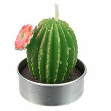 Load image into Gallery viewer, Set of 6 Spiky Cactus with Flower Mini Candles – Decorative Tealights
