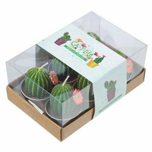 Load image into Gallery viewer, Set of 6 Spiky Cactus with Flower Mini Candles – Decorative Tealights
