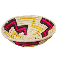 Load image into Gallery viewer, Fair Trade Raffia Fruit Basket – White Base 24cm Handmade Madagascar