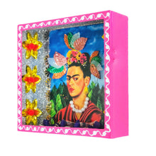 Load image into Gallery viewer, Frida Kahlo Self-Portrait Showcase 15x15cm – Handmade Mexican Kitsch Decor