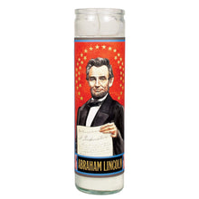 Load image into Gallery viewer, Lincoln Secular Saint Candle – The Unemployed Philosophers Guild Glass Votive