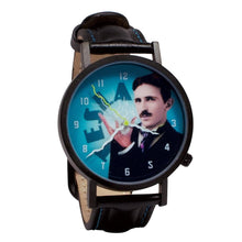 Load image into Gallery viewer, Nikola Tesla Watch – The Unemployed Philosophers Guild, Leather Band 38mm