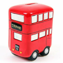 Load image into Gallery viewer, Route Master London Bus Ceramic Money Box | Red British Souvenir Piggy Bank | Unique Globe Curiosities Gift Shop