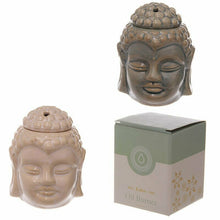 Load image into Gallery viewer, Set of 2 Buddha Head Ceramic Oil Burners – Crackle Glaze – Thai Style – 12.5cm – Zen Decor